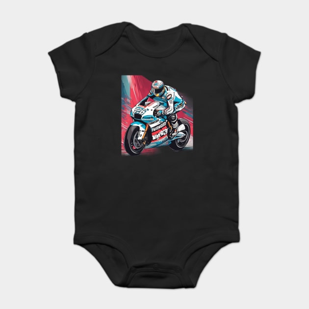 Motorcycle Racing Baby Bodysuit by animegirlnft